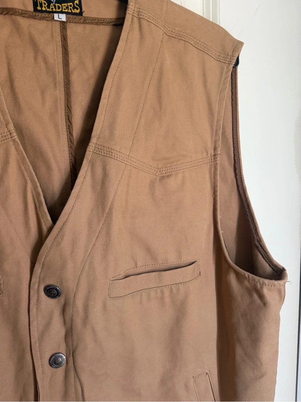 Wyoming Trader Mens Concealed Carry Texas Canvas Vest L rodeo barncore outdoors